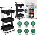 3-Tier Black Metal Cart