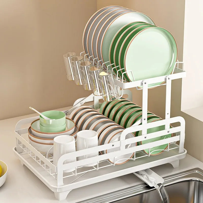 Premium White 2-Tier Dish Rack
