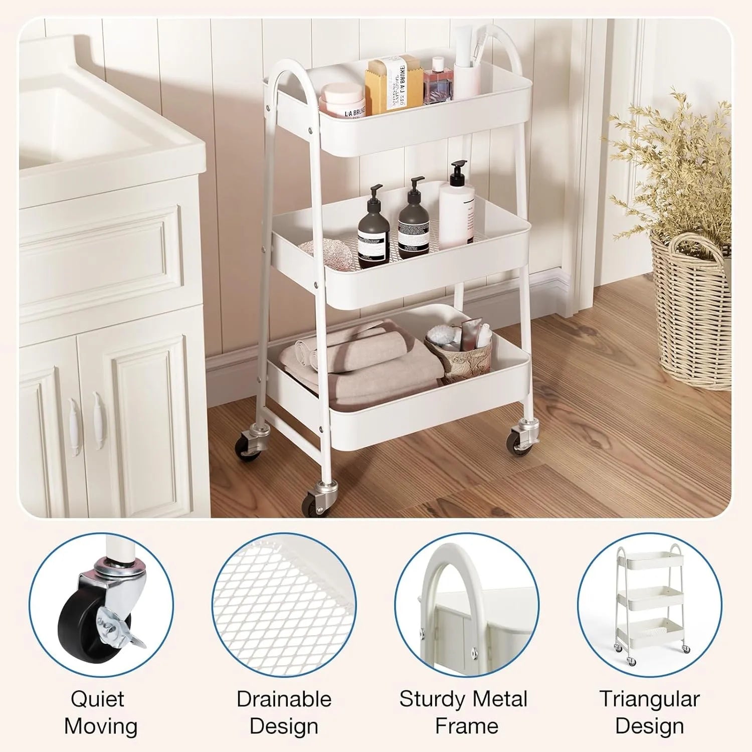 Slim 3-Tier Cart