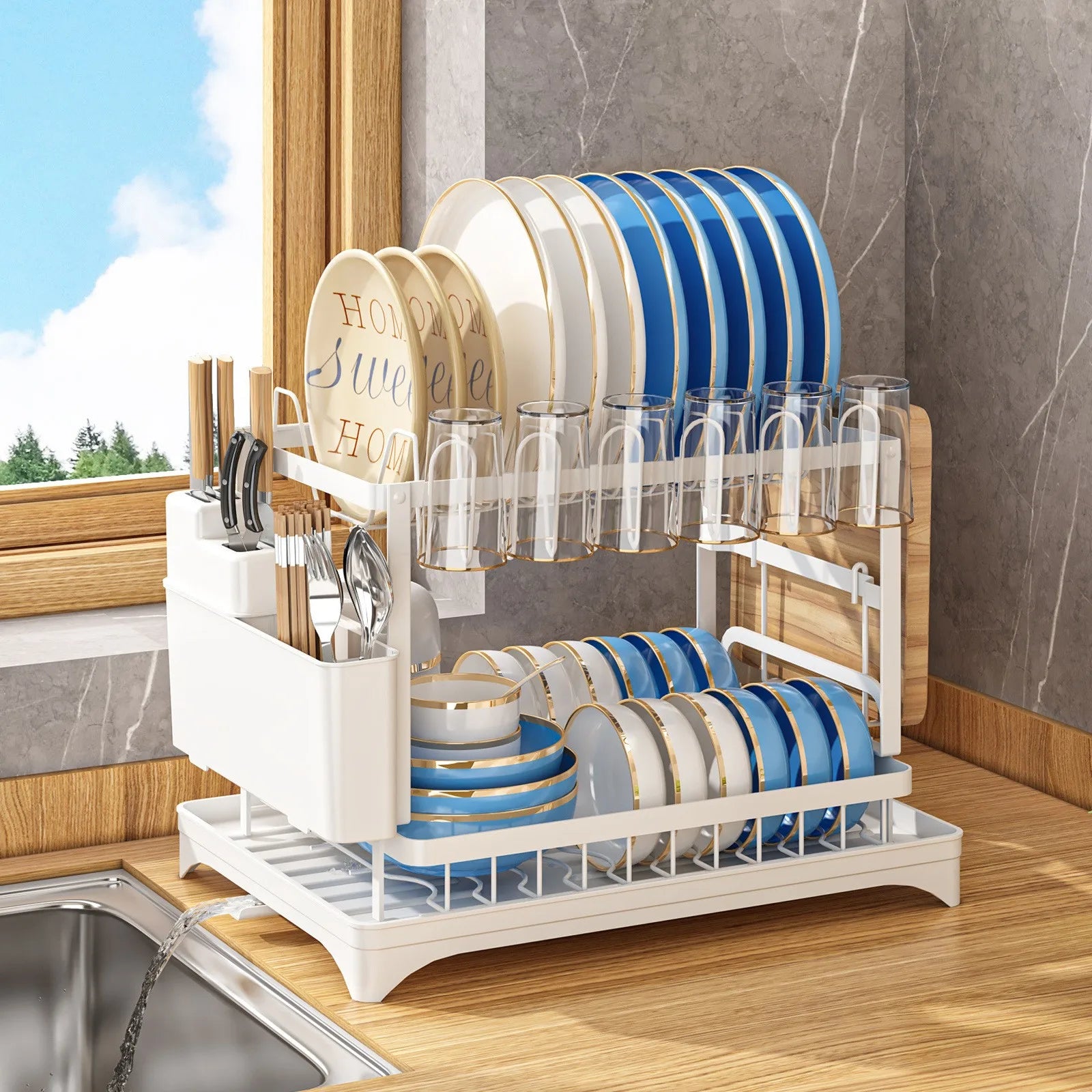 White Dish Drying Rack